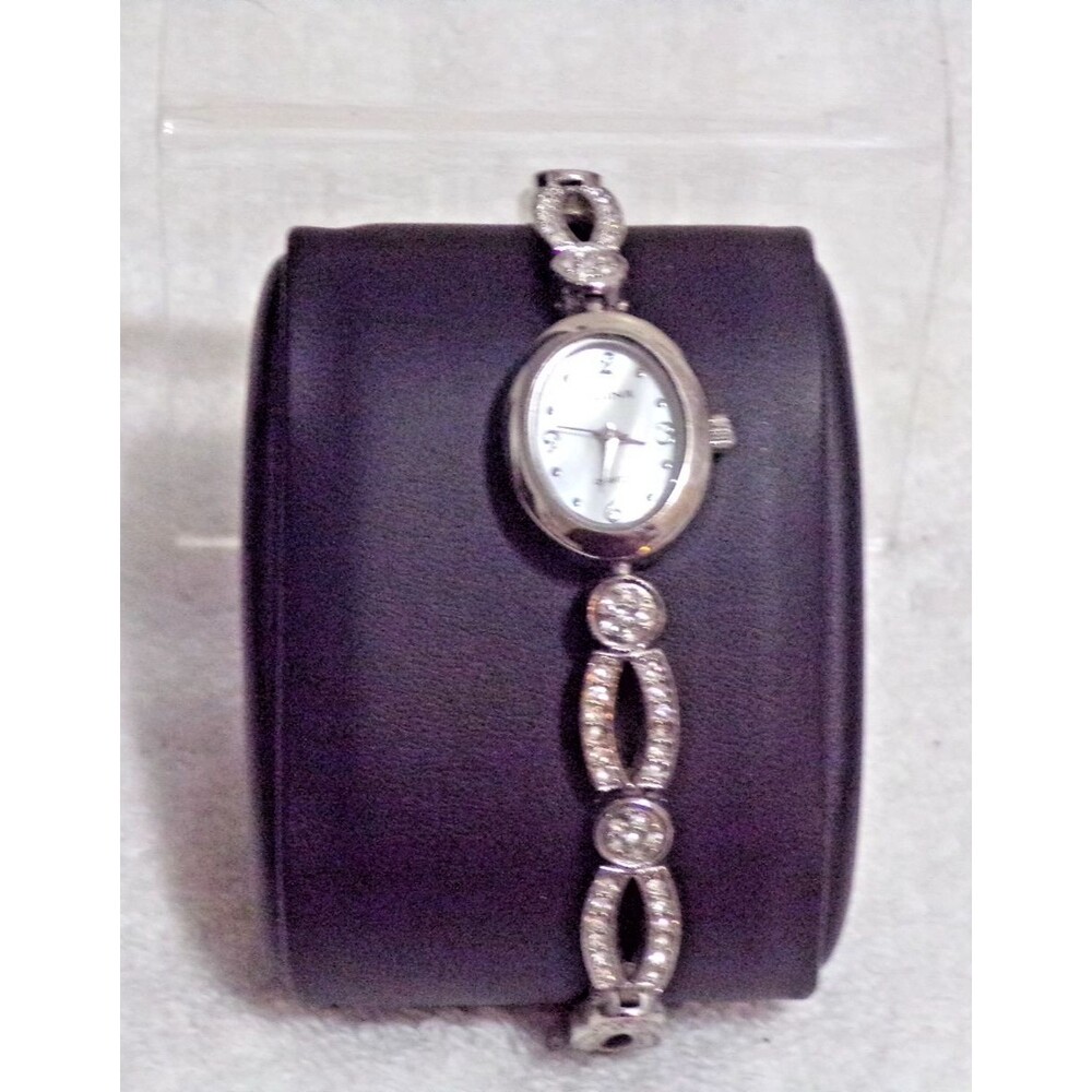 Elgin II Bezel Base 245‎ PC21 El528 Stainless Back Faux Diamond Stund Band Watch